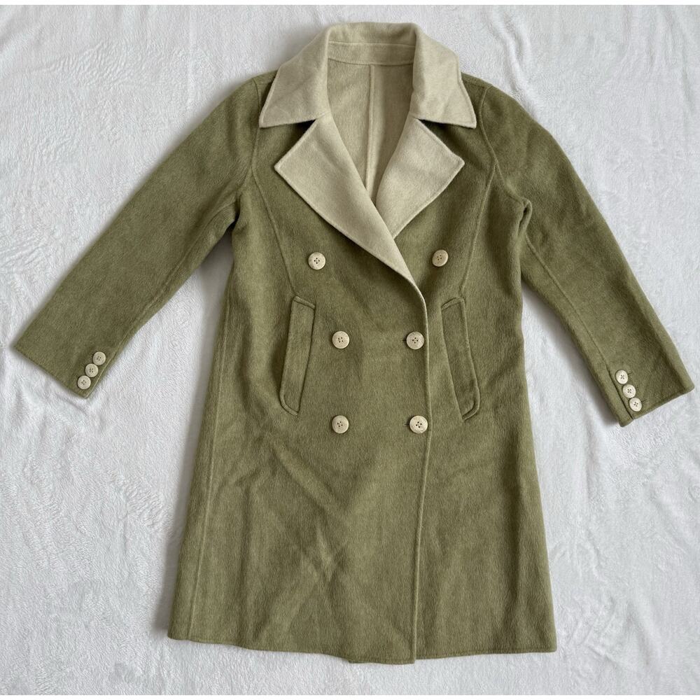 Lily Green Double Faced 100% Sheep Wool Jacket Size XXS